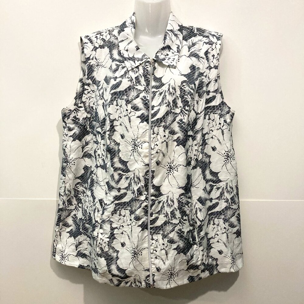 AproductZ GmbH Sleeveless Top Vest Floral Full Lined Shimmery Germany White XL?